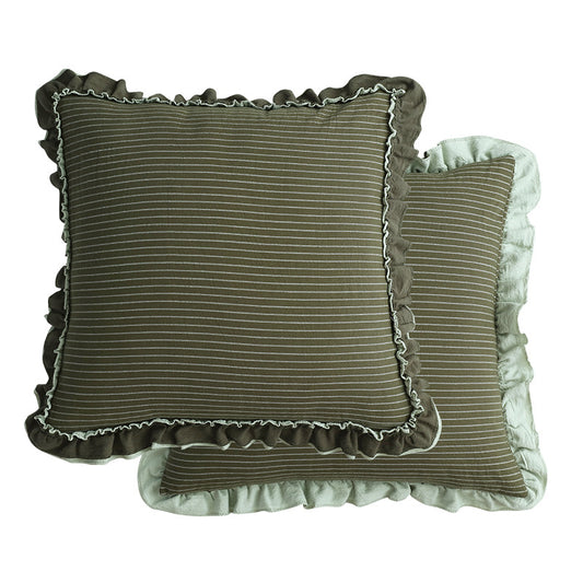 Cotton Sand-Washed Lotus Leaf Lace Sofa Pillow Cushion